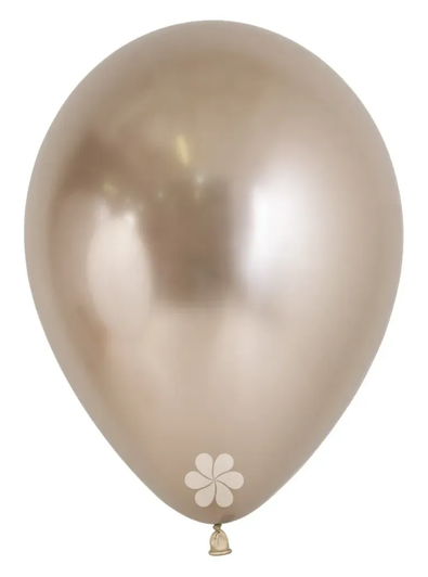 12 inch round latex balloons in Reflex Champagne.