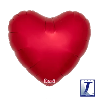 Metallic Ruby Red heart-shaped foil balloon.