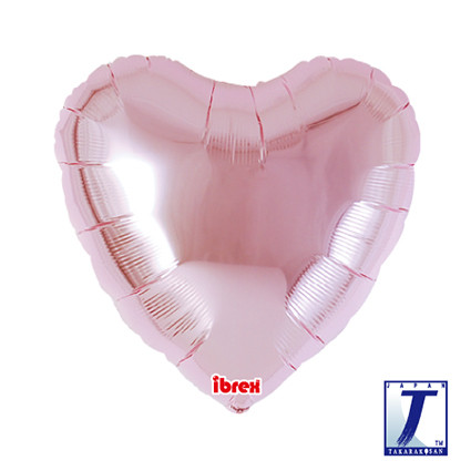 Takaratec Ibrex standard heart-shaped foil balloon with a metallic pink finish, 18 inch / 45cm.