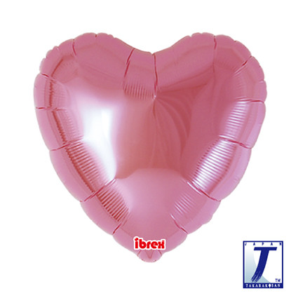 Takaratec Ibrex standard heart-shaped foil balloon with a metallic rose gold finish, 45cm.