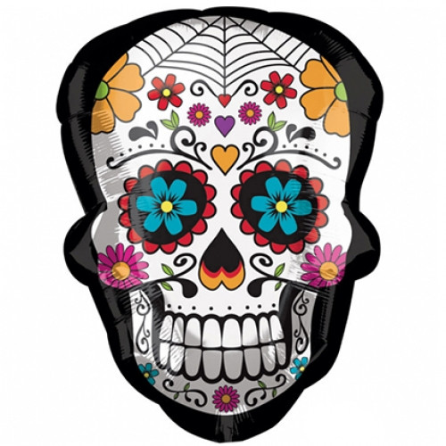 Anagram Sugar Skull foil balloon, 60 cm (approximately 24 inch).