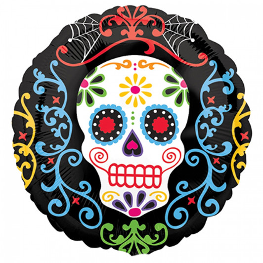 Anagram Day of the Dead foil balloon, 45 cm (approximately 18 inch).
