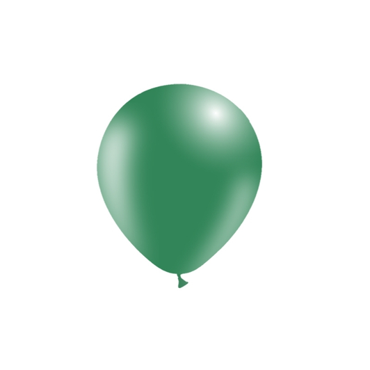 5 inch round latex balloons in Standard Forest Green.