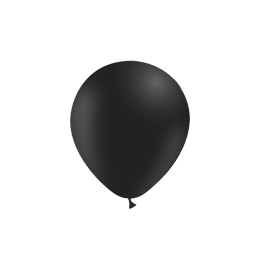 5 inch round latex balloons in Standard Black.