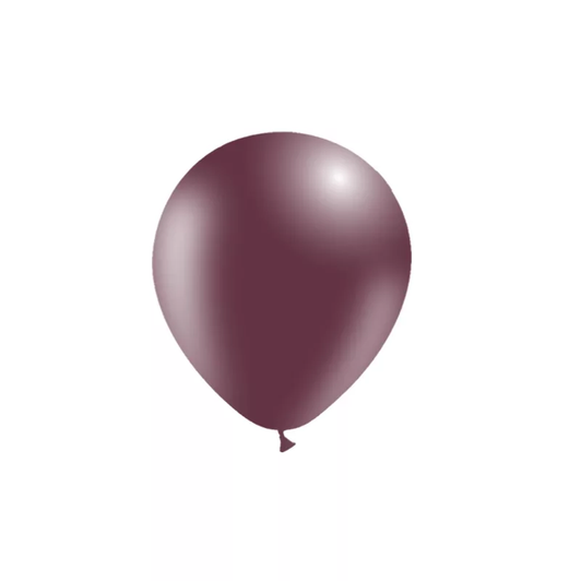 5 inch round latex balloons in Standard Burgundy.