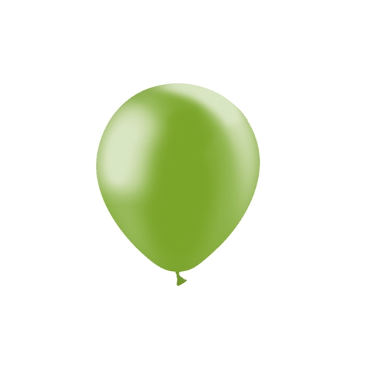 5 inch Metallic round latex balloons in Green.