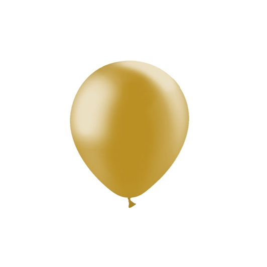 5 inch Metallic round latex balloons in Gold.