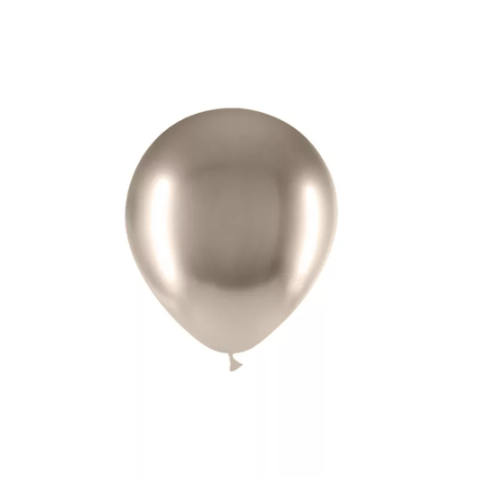 5 inch Brilliant round latex balloons in Beige.
