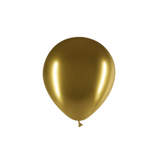 12 inch Brilliant round latex balloons in Gold.