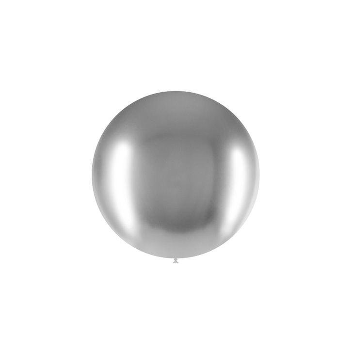 Round Latex Balloon Brilliant Silver 23 inch - 1 pack
