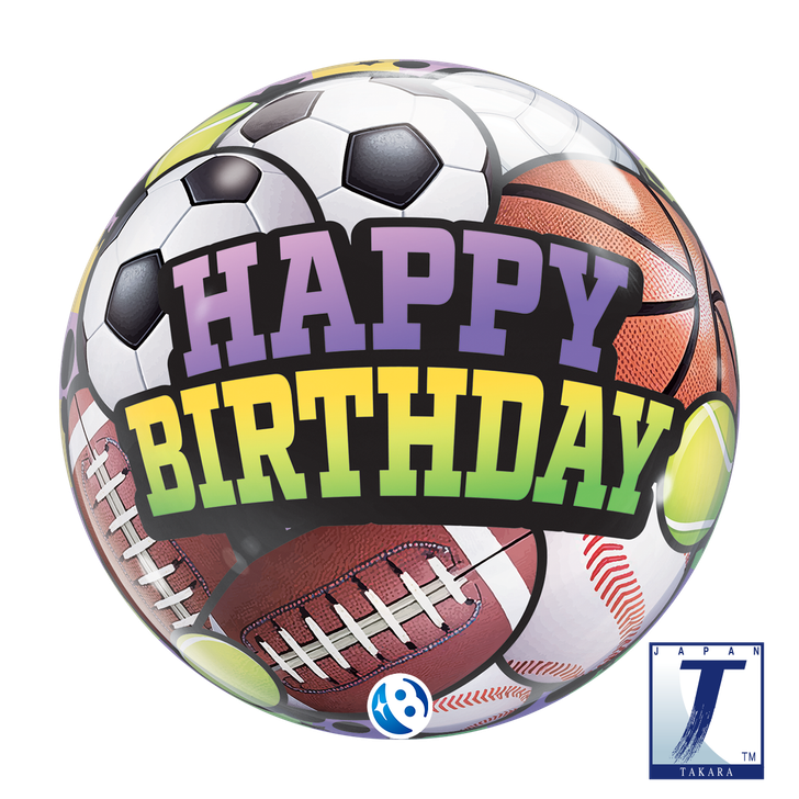 Bubble Balloon Birthday Sports & Balls 22 inch - 1 pack