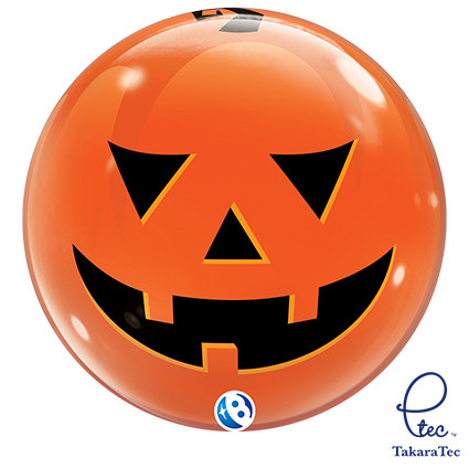 Single Bubble Balloon Halloween Jack-O'-Lantern Face 22"/55cm - 1pc