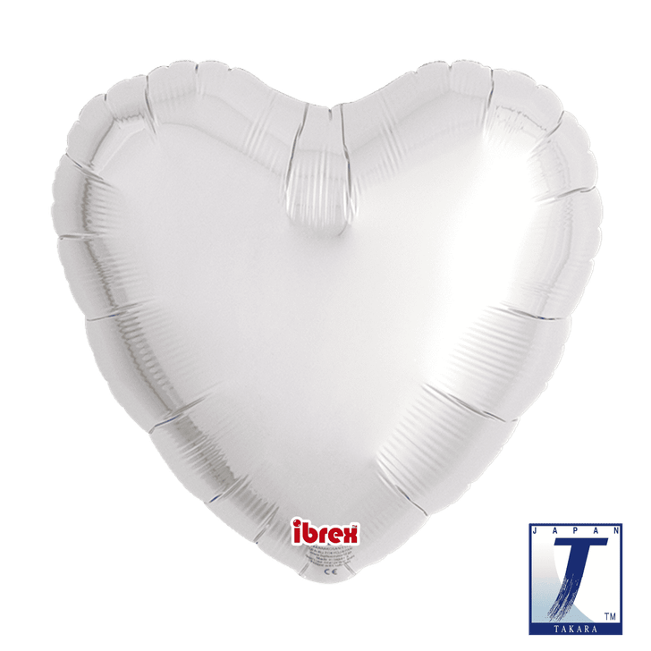 Foil Balloon Heart Metallic Silver 18 inch - 1 pack