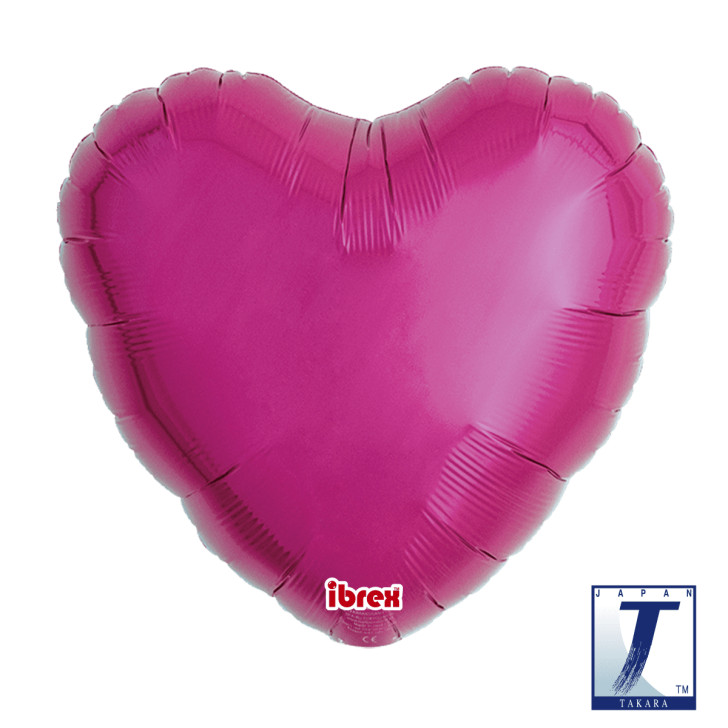 Foil Balloon Heart Metallic Magenta 18 inch - 1 pack