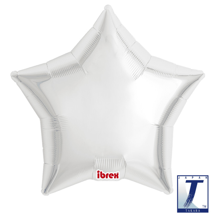 Foil Balloon Star Metallic Silver 19 inch - 1 pack