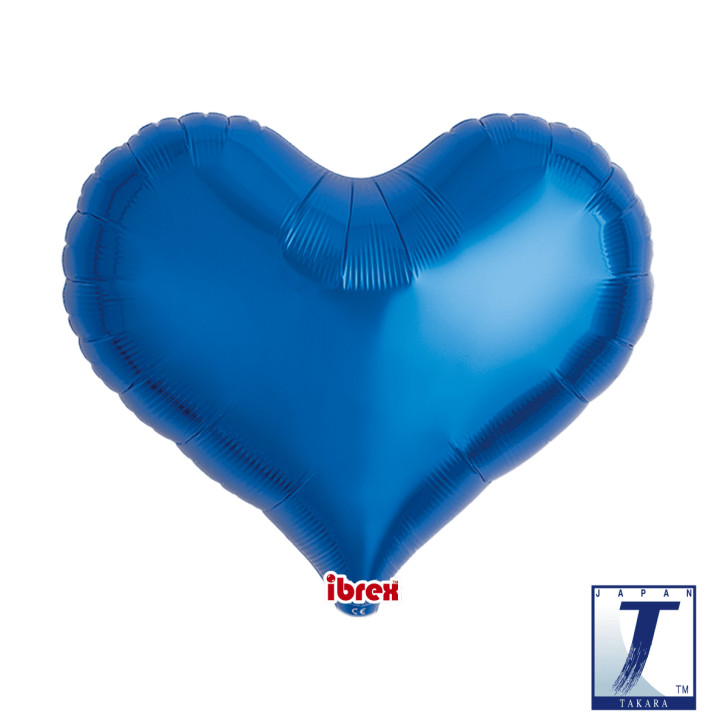 Foil Balloon Jelly Heart Metallic Blue 18 inch - 1 pack