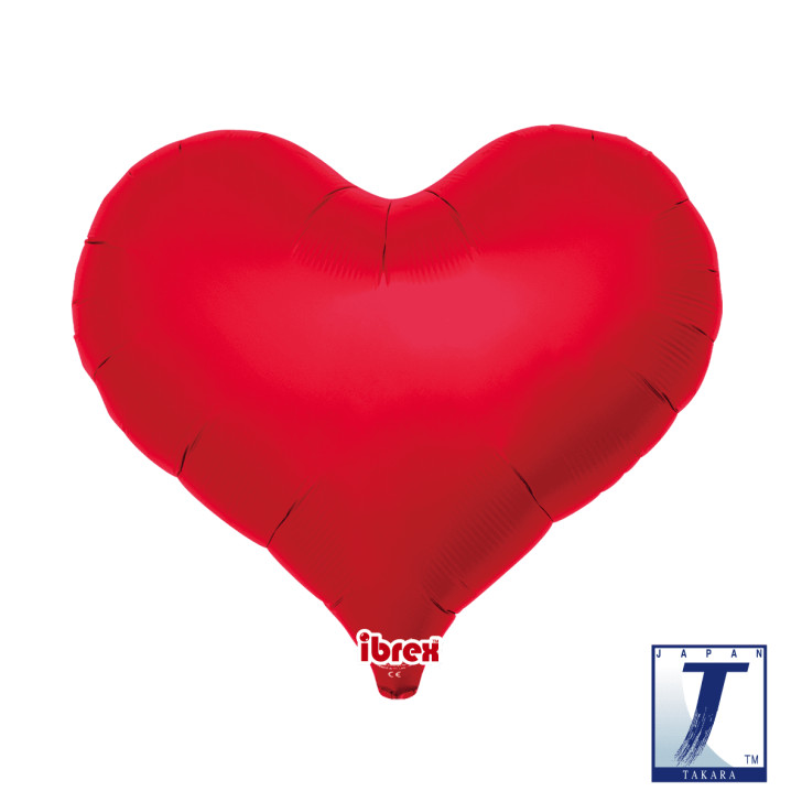 Foil Balloon Jelly Heart Metallic Ruby Red 18 inch - 1 pack