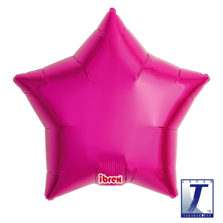 Foil Balloon Star Metallic Magenta - 5 pack