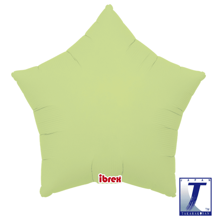 Foil Balloon Star Pastel Green Air-Filled 15 inch - 5 pack