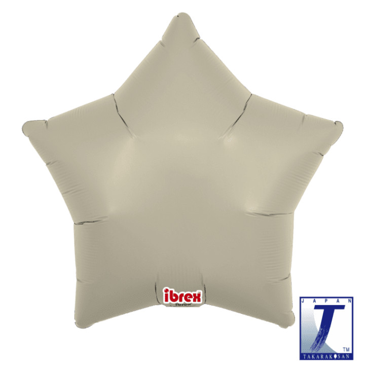 Foil Balloon Star Sand Gray Air-Filled 15 inch - 5 pack