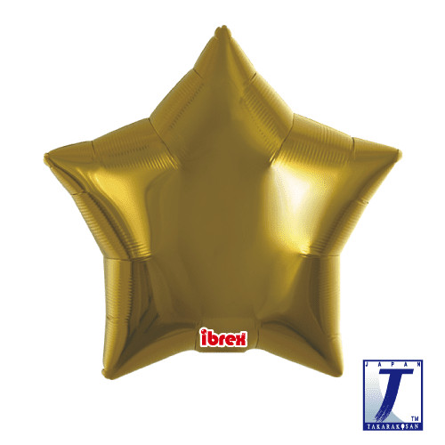 Foil Balloon Star Premium Metallic Gold Air-Filled 15 inch - 5 pack