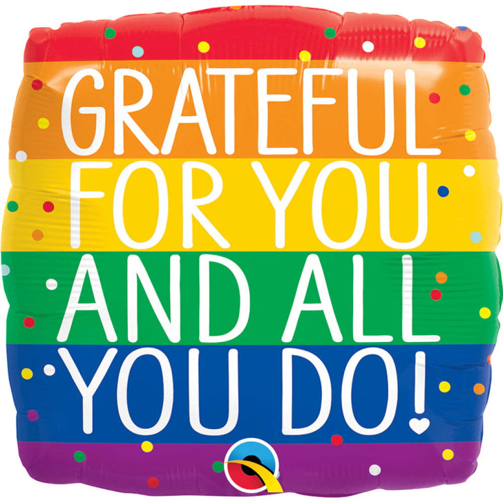 Foil Balloon Round Grateful For You And All You Do 18 inch - 1 pack