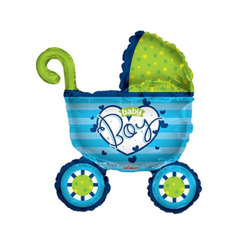 Foil Balloon MiniFoil Baby Boy Stroller 14 inch - 1 pack