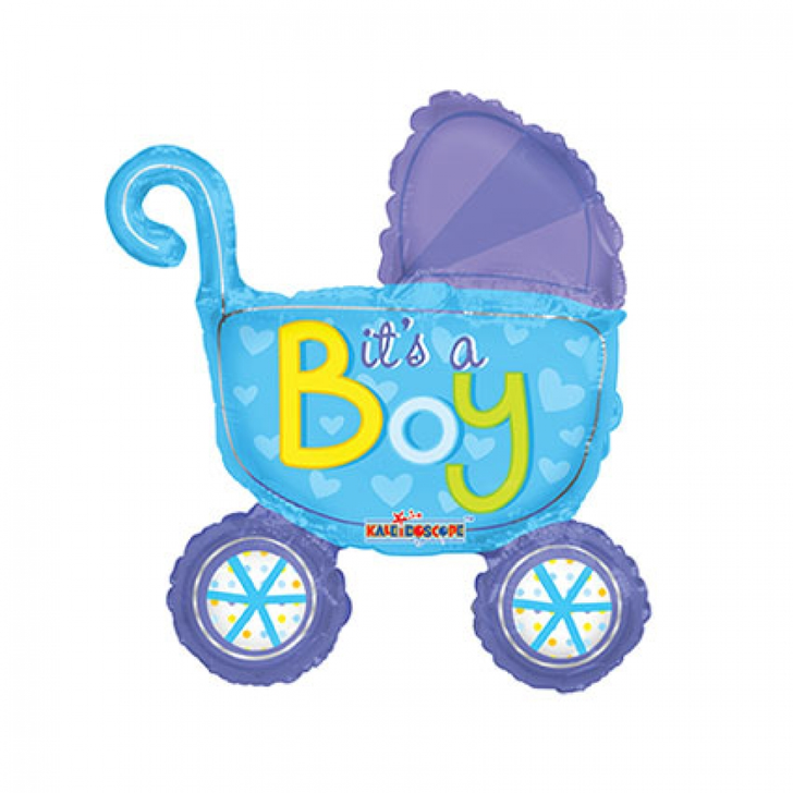 Foil Balloon MiniFoil Baby Boy Stroller 14 inch - 1 pack