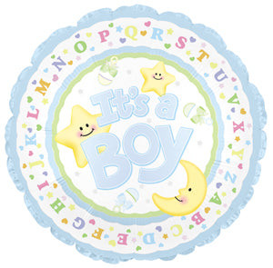 Foil Balloon Micro It's a Boy Moon & Stars 4 inch - 1 pack