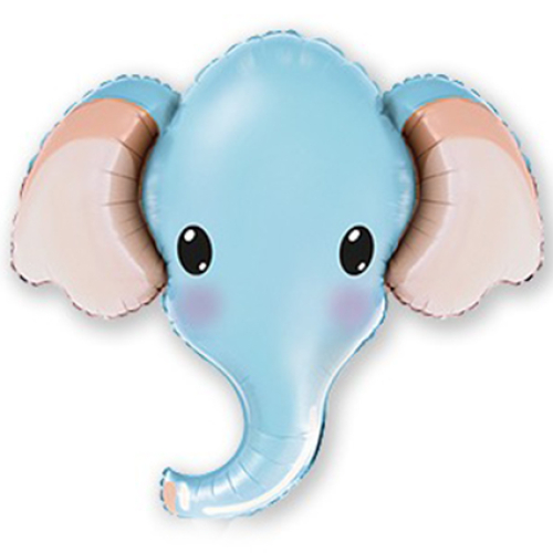 Foil Balloon MiniFoil Elephant Head Blue 14 inch - 1 pack