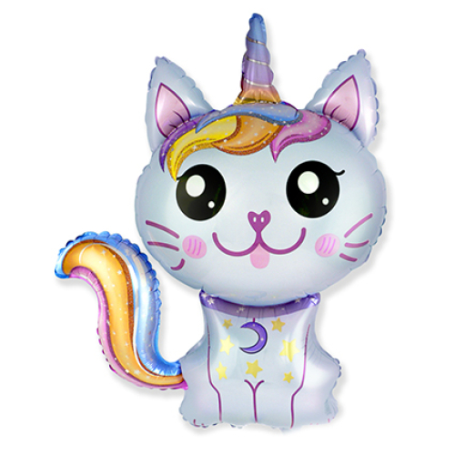 Foil Balloon MiniFoil Caticorn Blue 14 inch - 1 pack