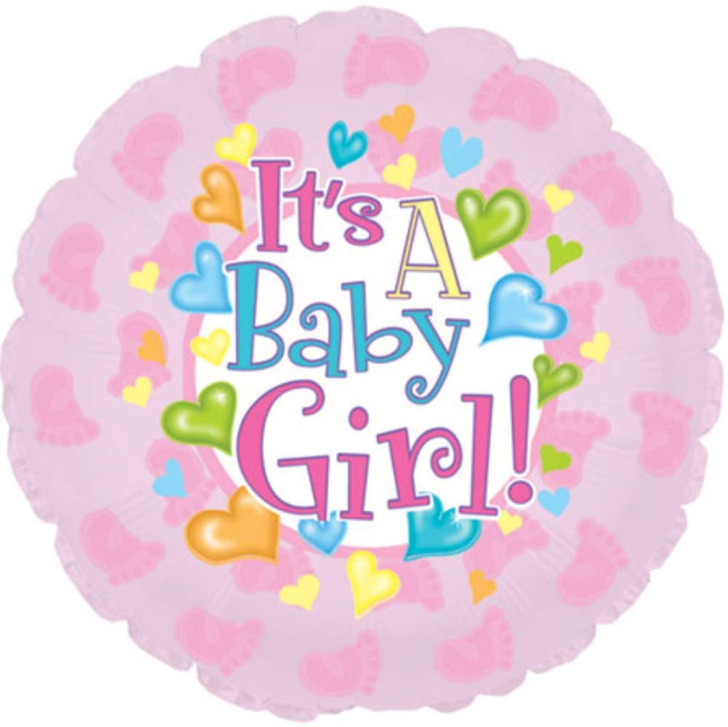Foil Balloon MiniFoil Baby Girl Footsies 9 inch - 1 pack