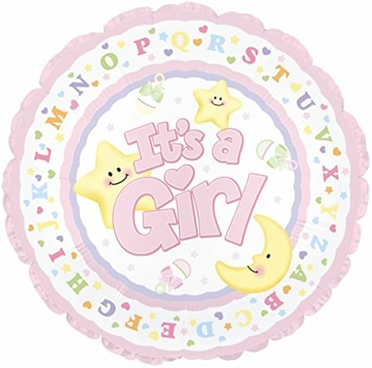 Foil Balloon MiniFoil It's a Girl Moon & Stars 9 inch - 1 pack