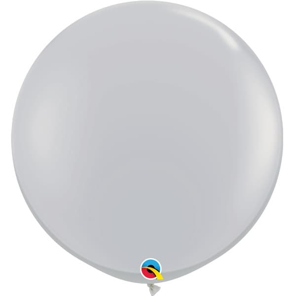 Round Latex Balloon Fashion Grey 36 inch - 2 pack