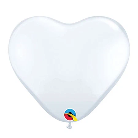 Heart Shaped Latex Balloon Jewel Diamond Clear 15 inch - 50 pack