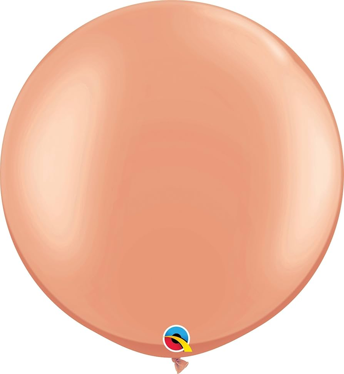 Round Latex Balloon Metallic Rose Gold  36 inch – 2 pack