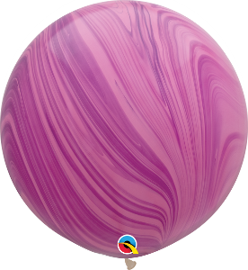 Round Latex Balloon SuperAgate Pink Violet 36 inch - 2 pack