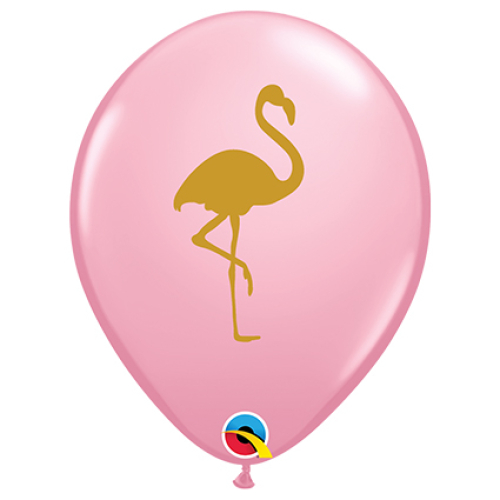 Round Printed Latex Balloon Flamingo Pink 11 inch - 25 pack