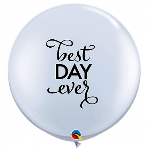 Round Printed Latex Balloons Simply Best Day Ever 36 inch – 2 pack