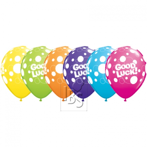 Round Printed Latex Balloon Good Luck Dots 11 inch - 25 pack