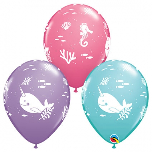 Round Printed Latex Balloons Fun Under the Sea 11 inch – 25 pack