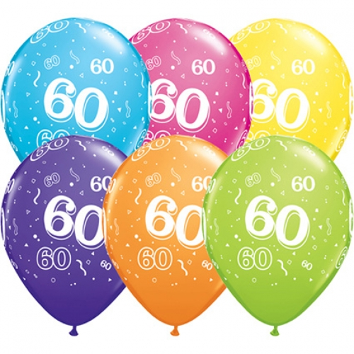 Round Printed Latex Balloon 60 Tropical Assorted 11 inch - 25 pack