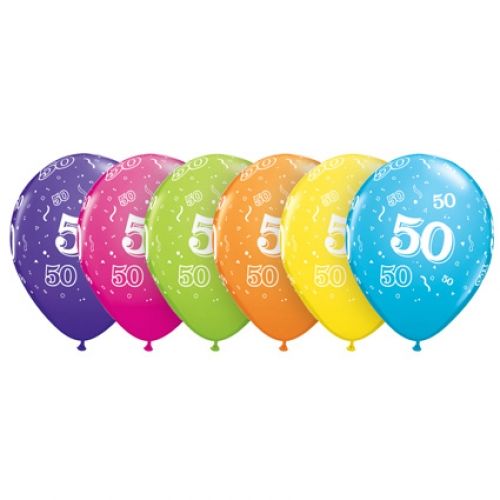 Round Printed Latex Balloon 50 Tropical Assorted 11 inch - 25 pack
