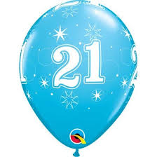 Round Printed Latex Balloon Sparkle 21 Robin's Egg Blue 11 inch - 25 pack