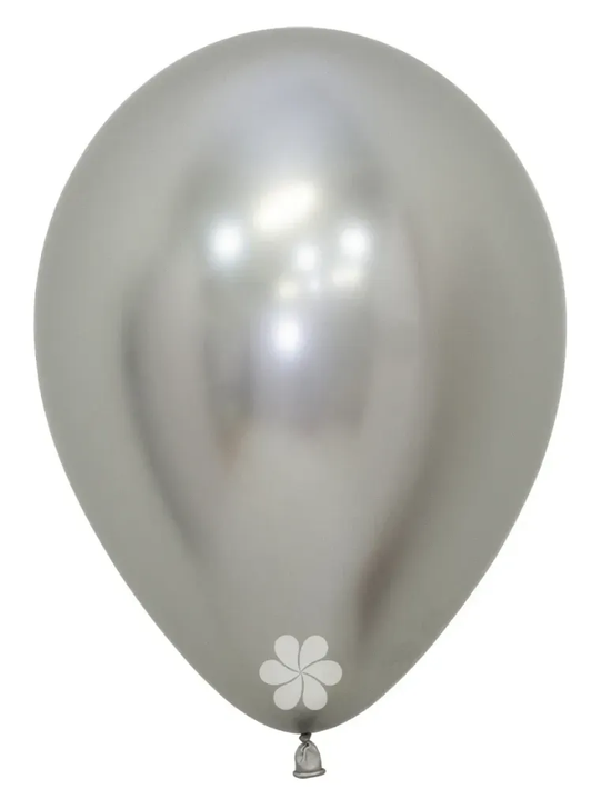 Round Latex Balloon Reflex Silver 5 inch – 50 pack