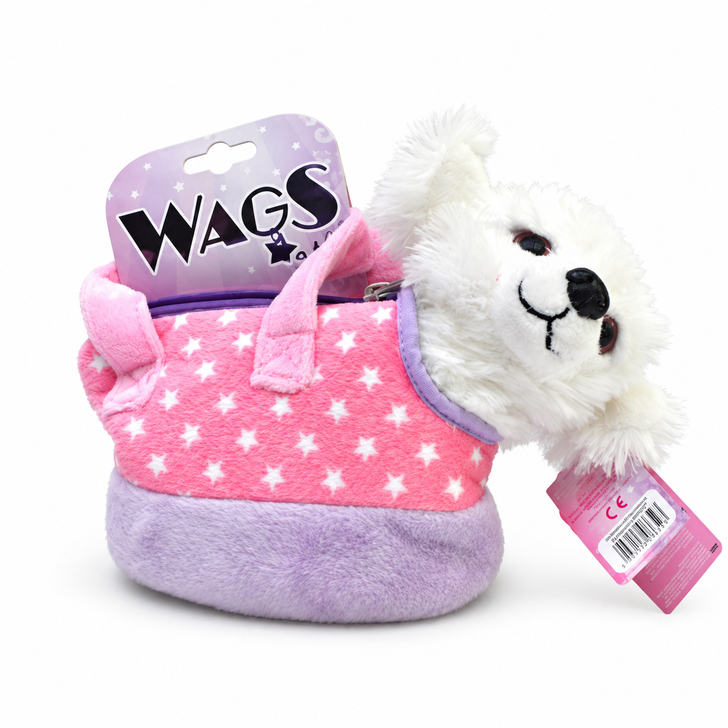 Wags Puppy in Carry Bag Plush Toy 18 cm – 4 pack