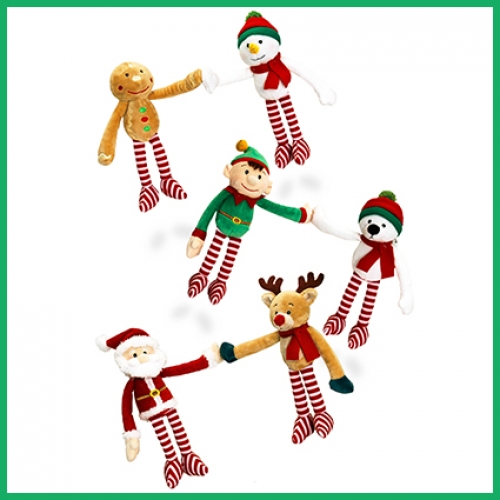 Christmas Hanging Plush Characters Assorted 12 cm – 6 pack
