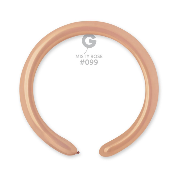 Modelling Latex Balloon 260 Standard Misty Rose - 100 pack