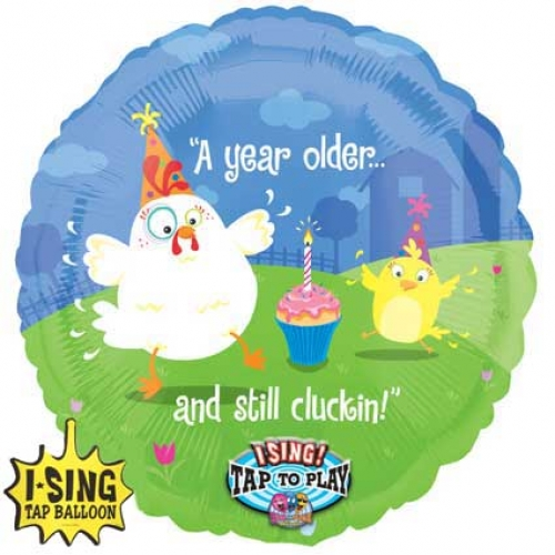 Foil Balloon Singing Still Cluckin' Birthday 28 inch - 1 pack