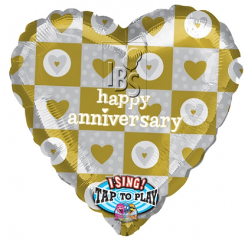 Foil Balloon Singing Happy Anniversary 28 inch - 1 pack